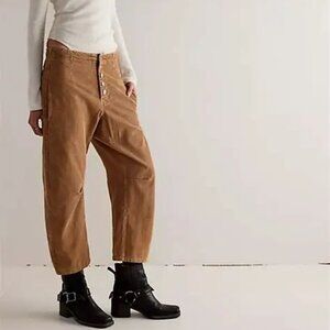 Free People We the Free Osaka Tan Corduroy Barrel Jeans
